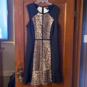 Beautiful dress-black with leopard print inlay
